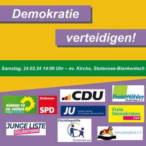 Demonstration für Frieden und Demokratie und gegen Hass, Hetze und Rechtsextremismus in Blankenloch